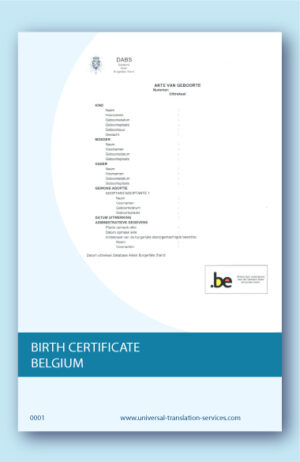 English translation of birth certificate from Belgium