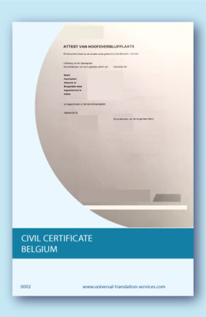 Belgian civil certificate translation to English