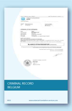 Belgian criminal record translation to English