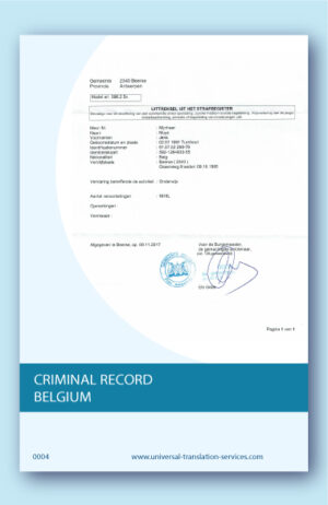 Belgian criminal record translation