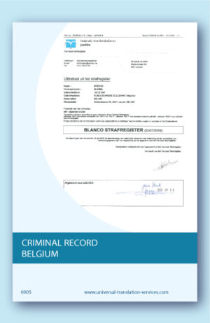 Belgian criminal record translation