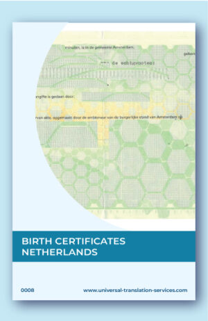 Netherlands birth certificate translation