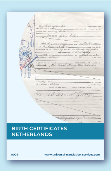 Netherlands birth certificate translation