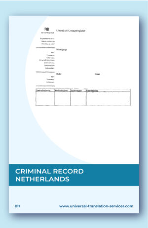 Translation of Netherlands criminal record