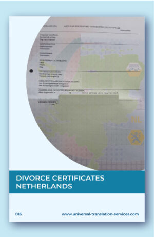 English translation of Netherlands divorce certificates