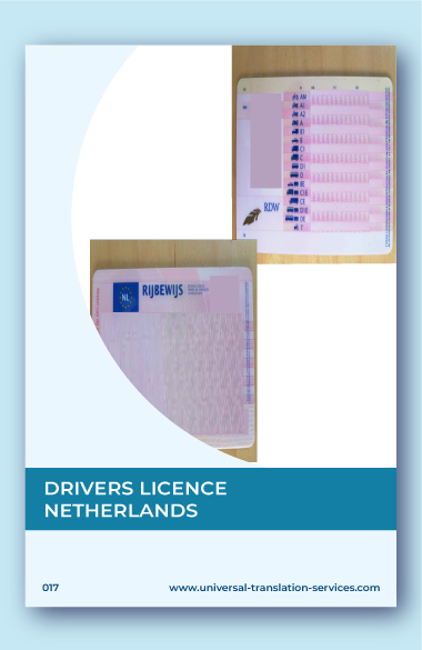 Netherlands drivers license translation to English