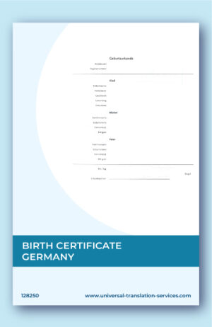 Birth certificate translation from Germany