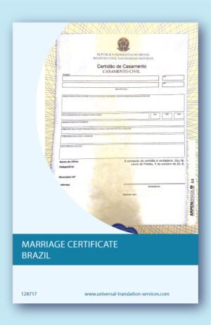 Translation of Marriage certificate from Brazil