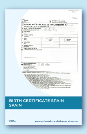 Birth certificate Spain English translation