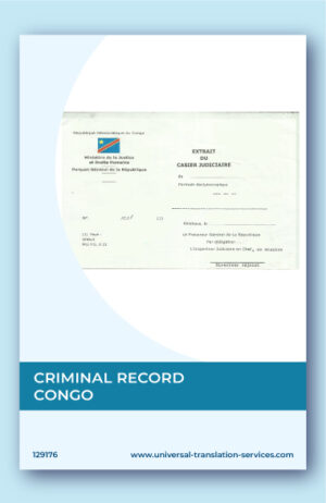 Congo criminal record translation