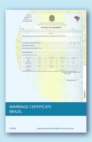 Translation of Marriage certificate from Brazil