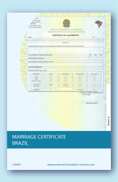 Translation of Marriage certificate from Brazil