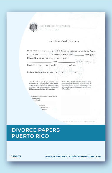 Divorce papers Argentina English translation