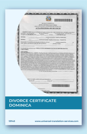 Dominican divorce certificate translation