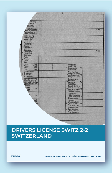 Drivers license Switzerland English translation