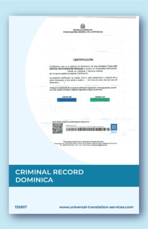 Dominican criminal record English translation