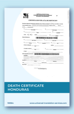 Death certificate from Honduras English translation