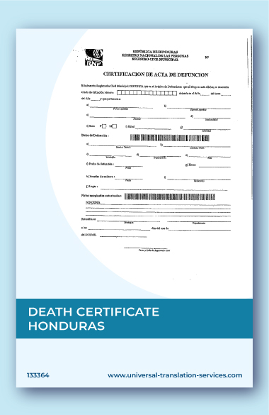 Death certificate from Honduras English translation