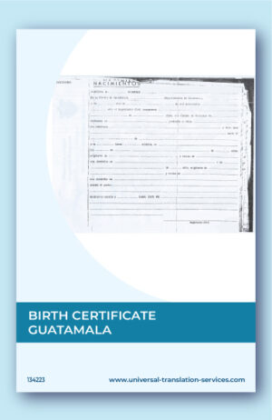 Birth certificate from Guatemala template