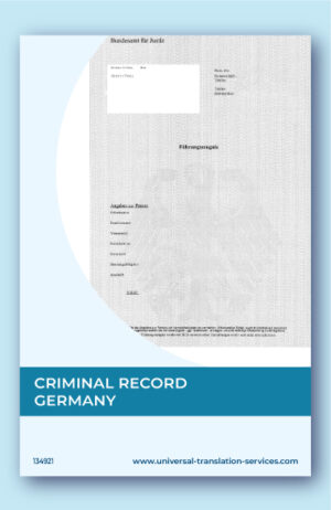 Criminal record from Germany template