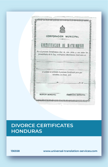 Divorce certificate from Honduras