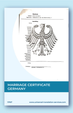 Marriage certificate from Germany template