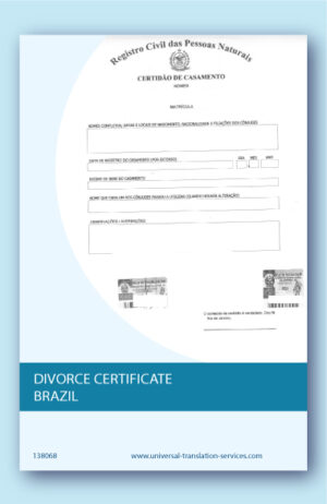 Translation of Brazilian divorce certificate