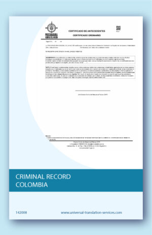 A template of Colombian criminal record