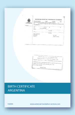 Birth certificate from Argentina English translation