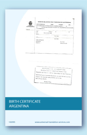 Birth certificate from Argentina English translation