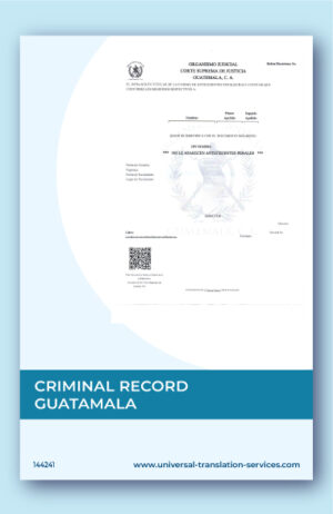 Criminal record from Guatemala template