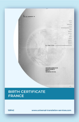 Translation of French birth certificate