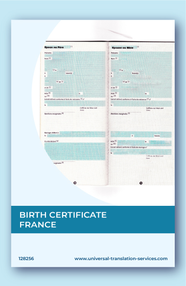 Translation of French birth certificate