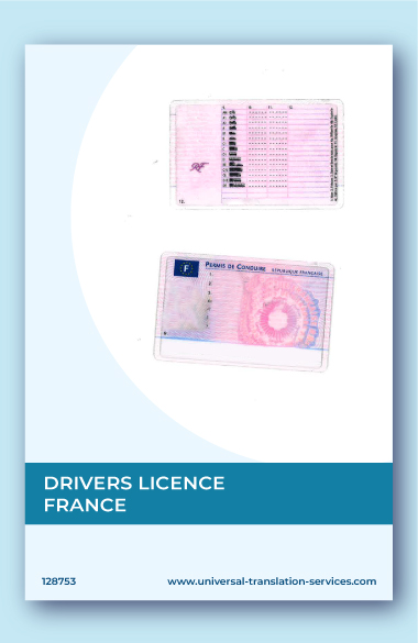 A template of French drivers license