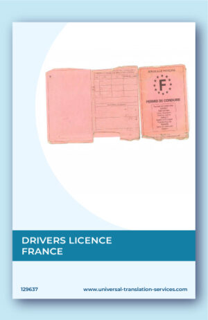 A template of French drivers license