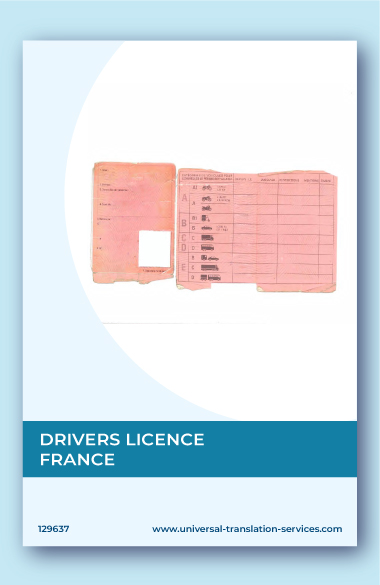 A template of French drivers license