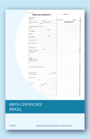 A template of birth certificate from Brazil