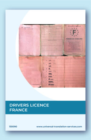 A template of French drivers license