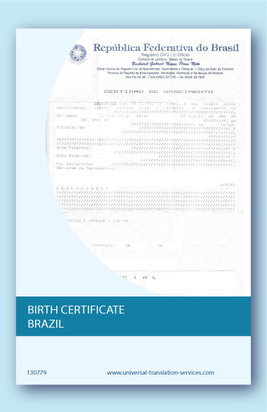 A template of birth certificate from Brazil