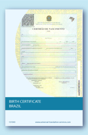 Translation of birth certificate from Brazilian to English