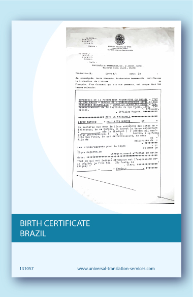 Translation of birth certificate from Brazilian to English