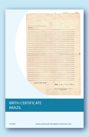 Translation of birth certificate from Brazil