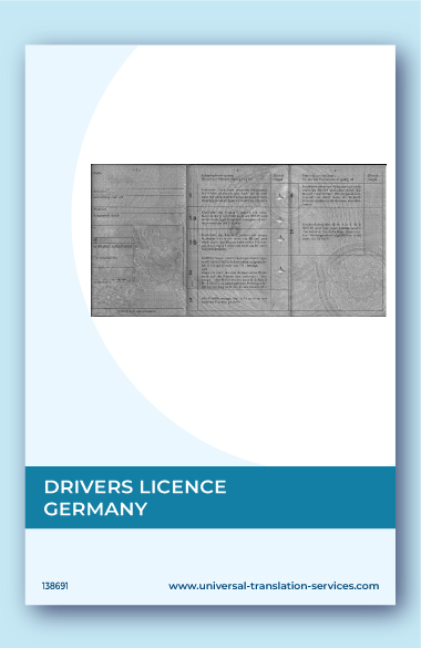 Drivers license from Germany translated to English