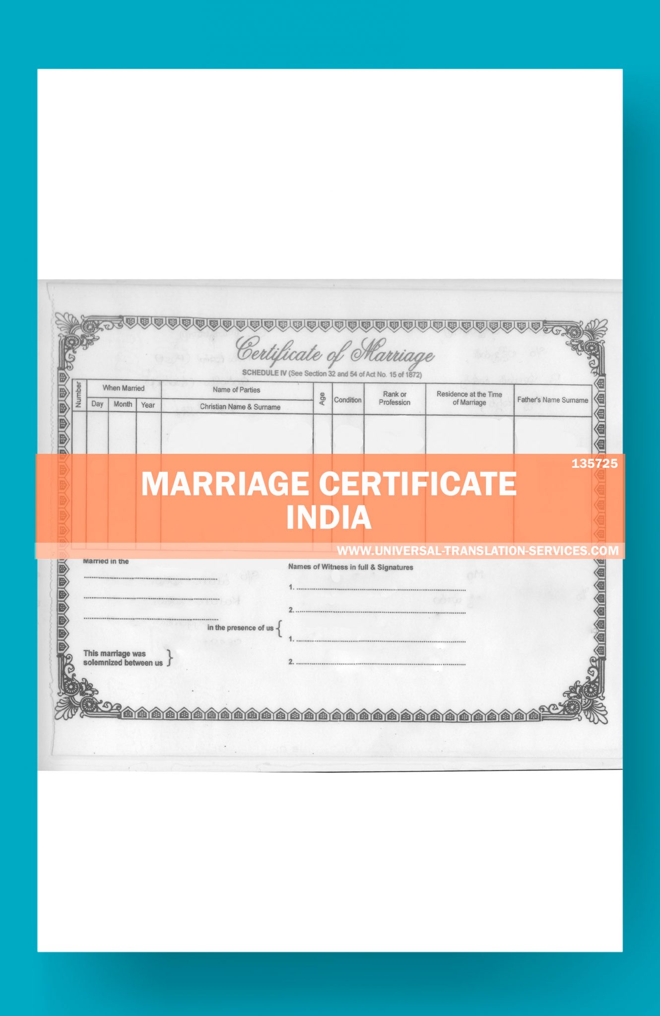 India Marriage Certificate Translation Template (made by ATA member)