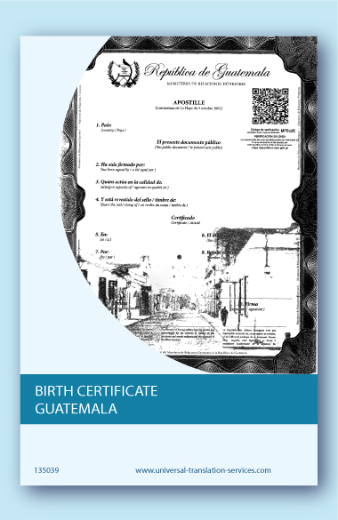 Guatemala birth certificate translation