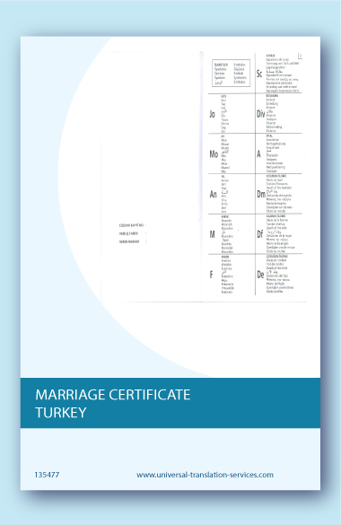 Turkey marriage certificate translation