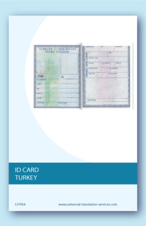 Turkey Identity Card Translation