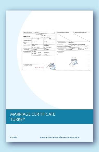 Marriage certificate template from Turkey