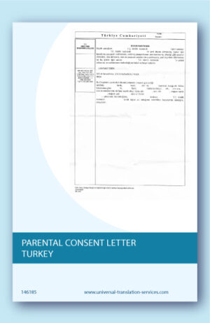 Parental consent letter template from Turkey