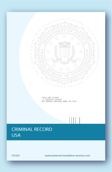 Criminal record USA translated into English